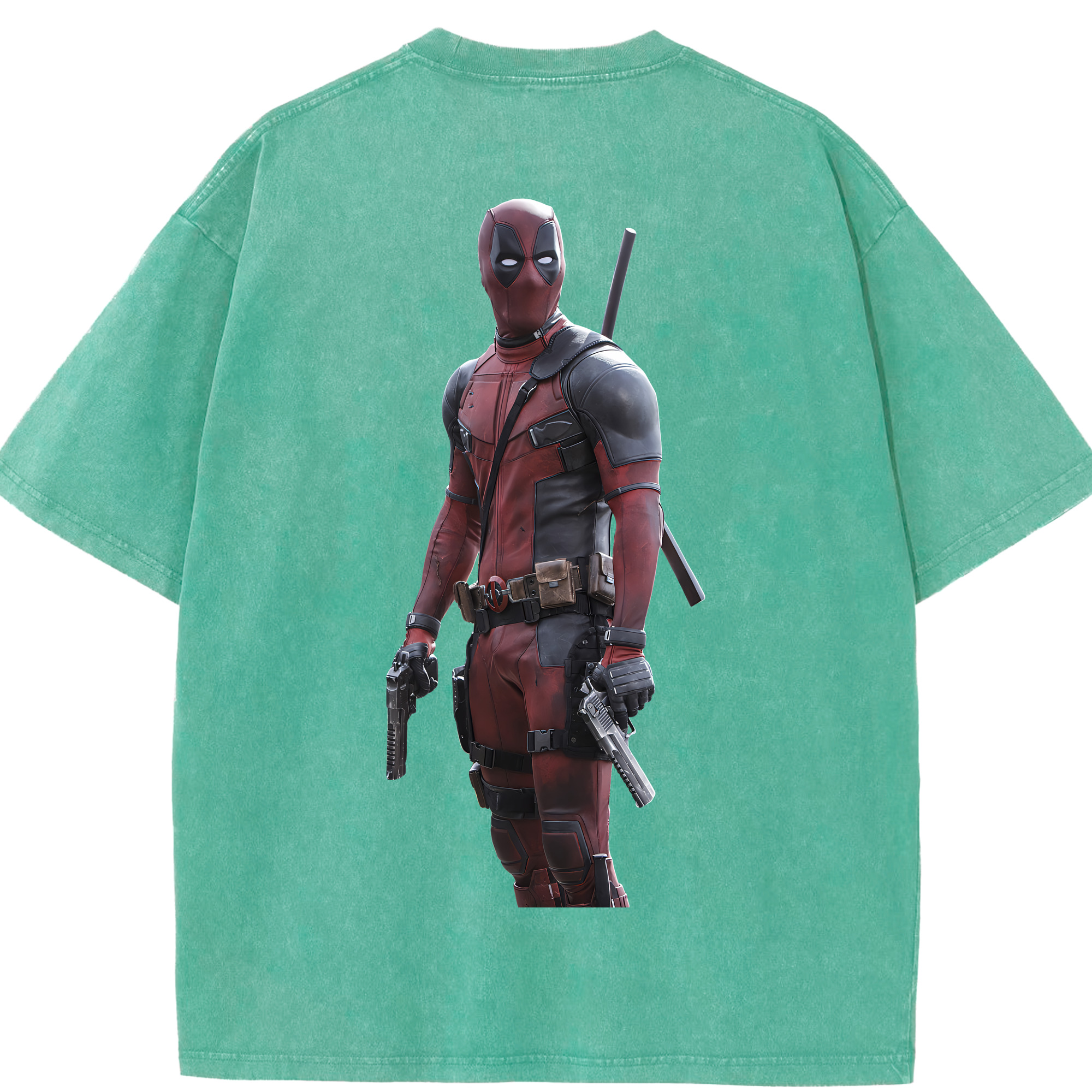 （画像用） Deadpool デッドプール 綿100% ヴィンテージ風 半袖Tシャツ（背面プリント）